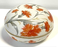 Vintage Or Antique Szolnay Pecs Porcelain Floral Painted Lidded Box picture