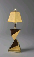 Vintage ARTMAX Post Modern Sculptural Plaster Twisted Triangle Table Lamp picture
