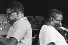 Dizzy Gillespie and Leo Wright at a club concert in Paris in 1962 Old Photo picture