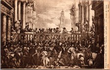 Paolo Veronese Les Noces de Cana Louvre Vintage Postcard 4P23-21 picture