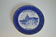 Vintage US Capitol Souvenir Blue and White Plate 5 7/8