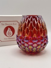 Olsen Glass Designs Fire Element Dragon Egg Fairy Lamp Red Carnival Iridescent picture
