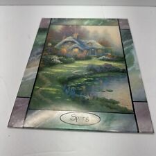 Thomas Kinkade Lighted Stained-Glass Clock Collection Panel Spring picture