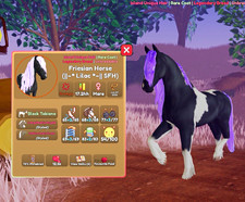 Wild Horse Islands WHI Purple Pearl iuh Friesian mare black tobiano. picture