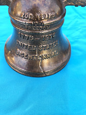1976 United States Bicentennial Liberty Bell Engraved Metal, Antique Bronze picture