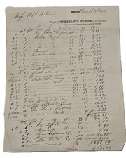 1833 antique WHITON & MARCH boston ma DRY GOODS LINENS GINGHAM invoice picture