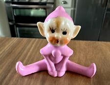 Vintage 1950's Pink Baby Pixie Elf Porcelain Ceramic Figurine picture