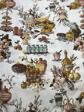 Vintage Waverly Grandma’s Kitchen Bonded Fabric Rare Condiments 5 ½ Yards Grapes picture