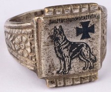 German Shepherd Military Medic Rescuer Iron cross WW2 German ring WWII Germany picture