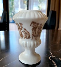 Vtg Capidimonte Miniature Greek Scene Amphora Vase Urn Nuova CR Crown Brown picture