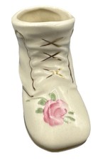 Vintage Hand Painted Gold Trimmed Baby Shoe Planter picture