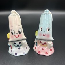 VINTAGE PY ANTHROPOMORPHIC TOOTHPASTE GIRLS SALT AND PEPPER SHAKERS picture