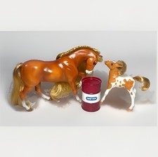 Vintage 1995-96 Reeves Breyer Dapples Mom & Filly Sunny Lot Of 2 Horses & Barrel picture