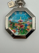 2012 Nintendo Silver Tone Quartz Pocket Watch New Battery picture