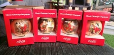 4 Classic Coca-Cola Chritmas Ornaments from  1963-1966 Never Used Original Box picture