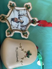 2 M.J.Hummel Christmas Ornaments by Danbury Mint 3 Inch picture