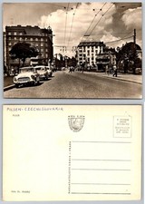 Vintage Plzeň Czechoslovakia Street Scene Postcard Orbis 1960s Photo picture