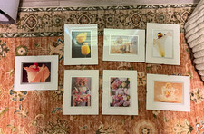Anne Geddes Framed Matted Floral Baby Photography Print Lot, Multicolor -7 total picture