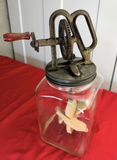 Antique Vintage DANDY 4 Qt Glass Butter Churn Hazel Atlas Jar Taylor Bros 14