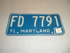 Maryland FD Fire Department License Plate FD7791 picture