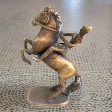 Mid-Century W African Bronze Horse Rider Sculpture Figure 8