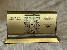 Vtg Brass SLYDIT 50 Year Calendar 1940 Mint Condition, Blank Fast Shipping picture
