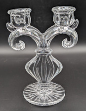 Gus-Khrustalny 24% Lead Crystal Double Candle Holder Candelabra EUC picture