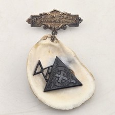 ​1898 Masonic Knights Templar 27th Triennial Pittsburgh PA Maryland Oyster Shell picture