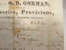 ANTIQUE 1871 LETTERHEAD O D GORMAN GROCER & NEWSPAPER OWNER TALBOTTON GA  picture
