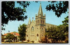 Vintage Postcard VA Fort Monroe Old Point Comfort St Mary Catholic Church ~11390 picture