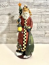 Old Time Pottery Santa Figurine Very Good Condition Perfect Christmas Decoration picture