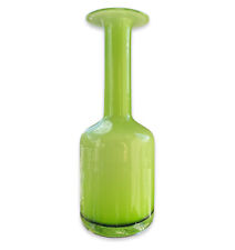 LSA International Lime Green Glass Vase Handcrafted & Mouthblown in Poland 12” picture