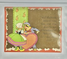 Vintage Valentine's Day Card Dutch Couple picture