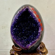 10.2LB  natural rare amethyst Dinosaur egg Quartz Crystal specimen healing+stand picture