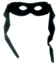 BLACK MASQUERADE HALF ZORRO BANDIT SUPERHERO NINJA LONE RANGER COSTUME EYE MASK picture