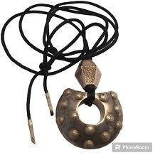 RARE VINTAGE NAVAJO Pete Johnson GEOMETRIC STERLING SILVER Donut NECKLACE  picture