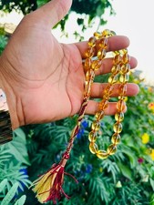 Vintage 33 Bead Prayer Beads Misbaha Tasbih Amber Color Oval Beads Decorative Ta picture