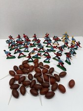 Set of 40 Vintage Plastic Football Players + 38 footballs Cupcake Cake Topper picture