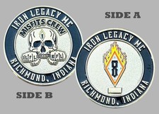 Iron Legacy MC Richmond Indiana Misfits Crew Challenge Coin  1#26 picture