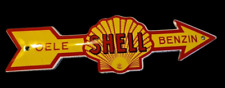 PORCELIAN SHELL BENZIN ENAMEL SIGN SIZE 42 INCHES picture