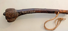 Antique 1924 Boy Scout Root Club Carving Camp Wakenah, CT Painted Face Folk Art picture
