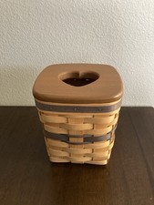 Vintage 1998 Royce Craft Baskets Ohio Woven Tissue Box Cover Heart Wood Lid Sign picture