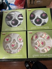 20 Martha Stewart Everyday Yuletide Cheer Glass Ornaments Lot 4 Boxes Tulip picture