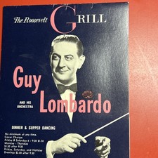 Vintage ROOSEVELT GRILL GUY LOMBARDO DINNER DANCING STAND UP  TABLE CARD CLUB picture