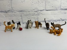 Vtg Lot of 8 Miniature Cat Figures 1” Mini Cats Mixed Brands Figurines Toys picture