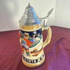 Vintage 1978 Schmid Bavarian Beer Stein - German Made - Christmas Edition picture