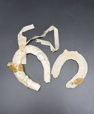 Vintage 1930s Bridal Wedding Marriage Satin Horseshoes Good Luck Charm Momento picture