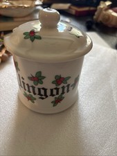 Bergquist Imports Swedish Porcelain Flower Jam Jar / Honey. NO SPOON Vintage picture