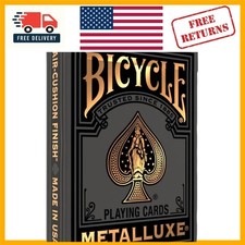 Elegant Gold Foil Playing Cards: Durable Black Metalluxe Deck for All Players picture