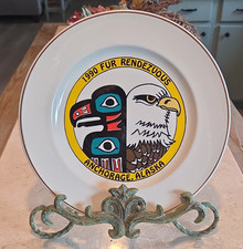 Homer Laughlin 1990 Fur Rendezvous  Alaska Commerative Collector  Eagle Plate picture